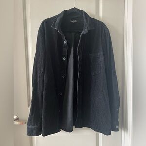 Express Black Corduroy Shirt Jacket